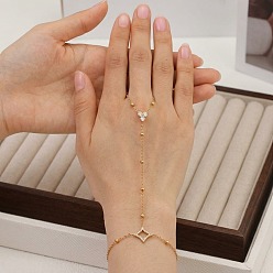 Настоящее золото 18K 304 Браслет-цепочка из нержавеющей стали с прозрачными кубическими циркониями в форме ромба для женщин, реальный 18 k позолоченный, 5.71 дюйм (14.5 см)