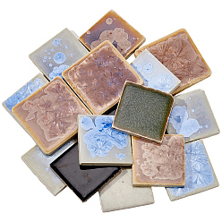 Mixed Color 500G Square Porcelain Cabochons Mosaic Pieces Sets, Mosaic Tiles for Arts DIY Crafts, Mixed Color, 44~54x44~54x6.5mm
