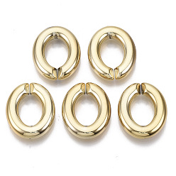 Golden CCB Plastic Linking Rings, Quick Link Connectors, For Jewelry Cable Chains Making, Oval, Golden, 27.5x22.5x6mm, Inner Diameter: 10x15mm