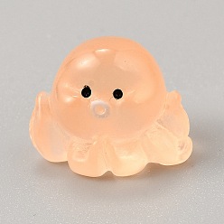 Персиковый Слойка Светящиеся прозрачные смоляные украшения в виде осьминога, светящиеся в темноте, микро пейзаж украшение аквариума, розовые, 14.5x19.5x14.5 мм
