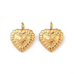 Настоящее золото 18K 304 подвески из нержавеющей стали, сердце, ионное покрытие (ip), реальный 18 k позолоченный, 15.5x12.5x2.5 мм, отверстие : 2.5 мм