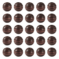 Coconut Brown Wood European Beads, Large Hole Beads, Dyed, Round, Coconut Brown, 18x17.5mm, Hole: 5.5mm, 100pcs