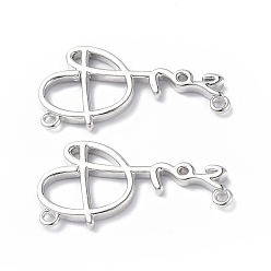 Платина Экологически чистые подвески из латуни с гальванопокрытием, долговечный, без свинца и без кадмия, слово дорогой, платина, 13x25x2 мм, отверстие : 1.2 мм