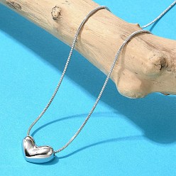 Нержавеющая Сталь Цвет Антикоррозийные 304 ожерелья из нержавеющей стали для женщин, сердце, цвет нержавеющей стали, 16.73 дюйм (42.5 см)