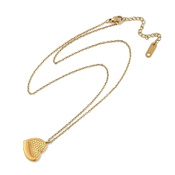 Настоящее золото 18K 304 кулон ожерелья из нержавеющей стали с сердцем, долговечный, реальный 18 k позолоченный, 16.26 дюйм (41.3 см), удлинитель: 60 мм, Кулон : 14.5x15 мм