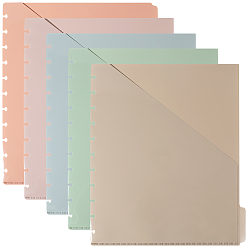 (52) Непрозрачная лаванда 5 шт. листы-разделители для блокнотов в дисковом переплете из полипропилена, 11 разделитель с отверстиями для папки, прямоугольные, разноцветные, 296x241x0.9 мм