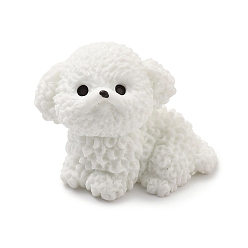 Белый Милые украшения для выставки собак из смолы, для украшения рабочего стола домашнего офиса, белые, 31x17.5x22.5 мм