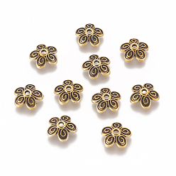 Античное Золото Крышки из тибетского сплава, без свинца и без кадмия, античное золото , 10x3.5 мм, отверстие : 1.5 мм