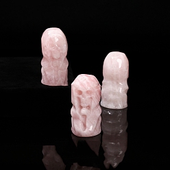 Розовый Кварц Натуральный розы украшения кварц дисплей, украшение домашнего офиса, череп, 75 мм