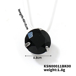 Черный Плоские круглые пластиковые подвески-невидимки для женщин, чёрные, 15.75 дюйм (40 см)