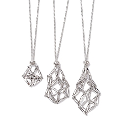 Stainless Steel Color Non-Tarnish 3Pcs 3 Styles 304 Stainless Steel Macrame Pouch Necklace Makings, Rope Chains, Stainless Steel Color, 17.56~29.02 inch(44.6~73.7cm), 1pc/style