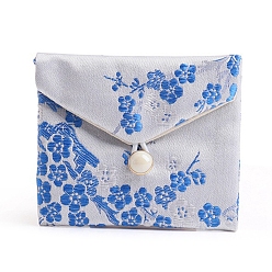 Алиса Синий Мешочки для хранения ювелирных изделий с тканевой вышивкой и цветами, сумки-конверты, для браслетов, , прямоугольные, Алиса Блю, 7x8 см