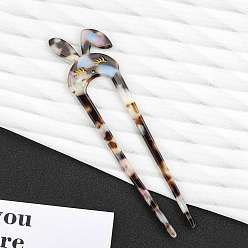 Coconut Brown Cellulose Acetate Rabbit Hair Forks, Hairpin Hair Accessory, Coconut Brown, 140x14mm