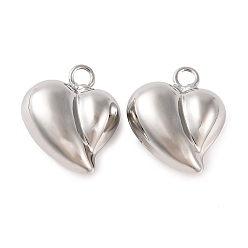 Платина Стойки обшивки латунь кулон, долговечный, сердце, платина, 17.5x15x7.5 мм, отверстие : 2 мм