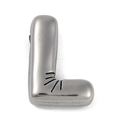 Letter L Антикоррозийные 304 подвески из нержавеющей стали, Письмо L, 18x12.5x5 мм, отверстие : 2 мм