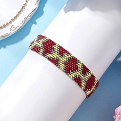 (123L) Белый крем непрозрачный блеск Браслеты-слайдеры из стеклянных бусин miyuki, регулируемые браслеты из нейлонового витого шнура для мужчин и женщин, огнеупорный кирпич, внутренний диаметр: 2.36 дюйм (6 см)