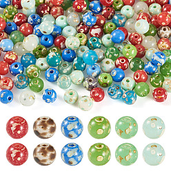 Mixed Color Picasso Baking Paint Glass Seed Beads, Round, Mixed Color, 6~6.5mm, Hole: 1.2~1.6mm, about 172pcs/50g, 50g/set