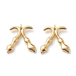 Настоящее золото 18K Латунные подвески, долговечный, символы адинкра, реальный 18 k позолоченный, 16x14.5x2 мм, отверстие : 1.5 мм