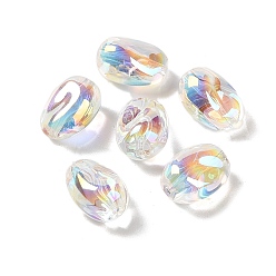 Clear AB Acrylic Beads, Imitation Baroque Pearl Style, Rice, Clear AB, 14x10x8.5mm, Hole: 1.3mm