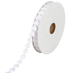 Blanc 18m ruban de dentelle en polyester coeur, pour les invitations de mariage, bouquets, emballage cadeau, blanc, 5/8 pouces (15 mm)