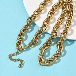 Золотой 9мм 304 цепочки из нержавеющей стали для женщин и мужчин, ионное покрытие (ip), золотые, 18.11 дюйм (46 см)