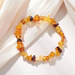 Янтарный Эластичные браслеты из натуральных янтарных бусин для женщин, самородки, внутренний диаметр: 1.85 дюйм (4.7 см)