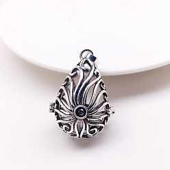 Античное Серебро Подвески из латунных бусин в тибетском стиле, для ожерелья, полый, слезинка с шармом морской травы, античное серебро, нет размера