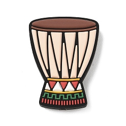 Коричневый Силиконовые бусины, фокусные бусы, барабан, кофе, 29.5x22x7 мм, отверстие : 2 мм