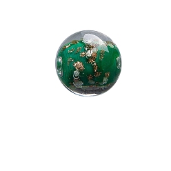 Зеленый Светящиеся бусины лэмпворк ручной работы с золотым песком, круглые, светящиеся в темноте бусы, зелёные, 10 мм, 100 шт