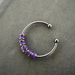 Темно-Фиолетовый 304 эмалированный диск из нержавеющей стали с регулируемыми открытыми кольцами, снять беспокойство манжеты кольца, цвет нержавеющей стали, темно-фиолетовый, внутренний диаметр: регулируемый