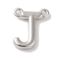 Letter J Стойки обшивки латунные подвески, долговечный, без свинца и без кадмия, письмо амулеты, платина, буква J, 11x9x2 мм, отверстие : 1 мм