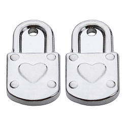 Lock Подвески из нержавеющей стали, не тускнеющие, цвет нержавеющей стали, запирать, 17x9 мм, 10 шт / комплект