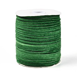 Зеленый Бархатная лента, одна сторона, для подарочной упаковки, оформление партии, плоский, с катушками, зелёные, 3~4 мм, около 50.00 ярдов (45.72 м) / рулон