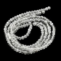 Clear Spray Painted Crackle Glass Beads Strands, Round, Clear, 4mm, Hole: 1.1~1.3mm, about 200pcs/strand, 31.4 inch