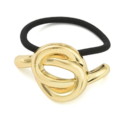 Золотой Резинки для волос, узел сплав держатель для хвоста, аксессуары для волос для женщин и девочек, золотые, внутренний диаметр: 51 мм, Кулон : 39x63x11 мм