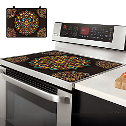 Цветок 1поликарбонатные коврики для индукционной варочной панели, коврики для выпечки, прямоугольные, с 4 шт. клейкими пластиковыми вешалками с крючками, цветок, 520x720 мм