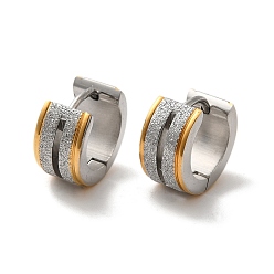 Нержавеющая Сталь Цвет Золотой блестящий песок 304 серьги-кольца из нержавеющей стали, круглые, цвет нержавеющей стали, 13x7 мм