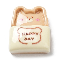 пшеница Непрозрачная эмаль из смолы, декодирование кабошонов, имитация еды, медведь, цвет пшеницы, 21.5x18x7 мм