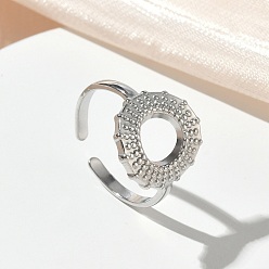 Нержавеющая Сталь Цвет 304 открытые кольца-манжеты из нержавеющей стали для женщин, круглые, цвет нержавеющей стали, 14.5 мм, размер США 6 (16.5 мм)