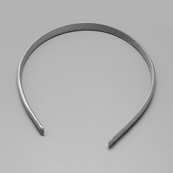 Light Grey Plain Plastic Hair Band Findings, No Teeth, Covered with Cloth, Light Grey, 120mm, 9.5mm