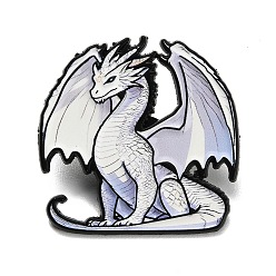 лаванда Значки с изображением дракона из черной эмали, Покраска черных металлических значков для рюкзаков и одежды, лаванда, 35.5x36 мм