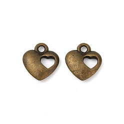Античная Бронза Подвески из сплава , без кадмия, без никеля и без свинца, сердце, античная бронза, 13x11x3 мм, отверстие : 1.5 мм