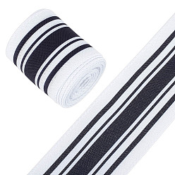 Noir Rubans de polyester, accessoires du vêtement, rayure, noir, 2-1/2 pouces (65 mm), environ 6.56 yards (6m)/rouleau