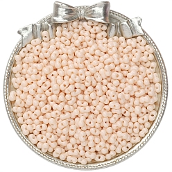 Персиковый Слойка Выпечка краска стеклянные бусины, круглое отверстие, арахис, розовые, 6x4 мм, отверстие : 1 мм, о 100 шт / комплект