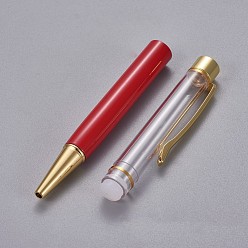 Crimson Creative Empty Tube Ballpoint Pens, with Black Ink Pen Refill Inside, for DIY Glitter Epoxy Resin Crystal Ballpoint Pen Herbarium Pen Making, Golden, Crimson, 140x10mm