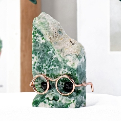 Цинхай Нефрит Украшения из натурального цинхайского нефрита в виде ежа, в очках, украшение домашнего офиса, 30~40 мм