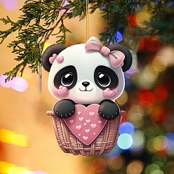 Бледно-фиолетовый Красный Панда с сердцем акриловые подвесные украшения, для украшения рюкзака, бледно-фиолетовый красный, 80 мм