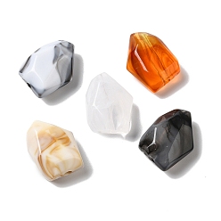 (52) Непрозрачная лаванда Двухцветные непрозрачные акриловые бусины, самородки, разноцветные, 20.5x15.5x7.5 мм, отверстие : 2 мм, Около 362 шт / 500 г