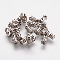 Platino Cuentas de plástico ccb, columna, Platino, 7.5x4 mm, agujero: 1 mm