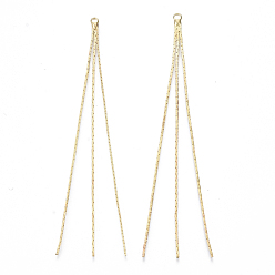 Золотой Латунная цепочка-кисточка из бостонского звена большие подвески, золотые, 80x2x1.5 мм, отверстие : 1.8 мм